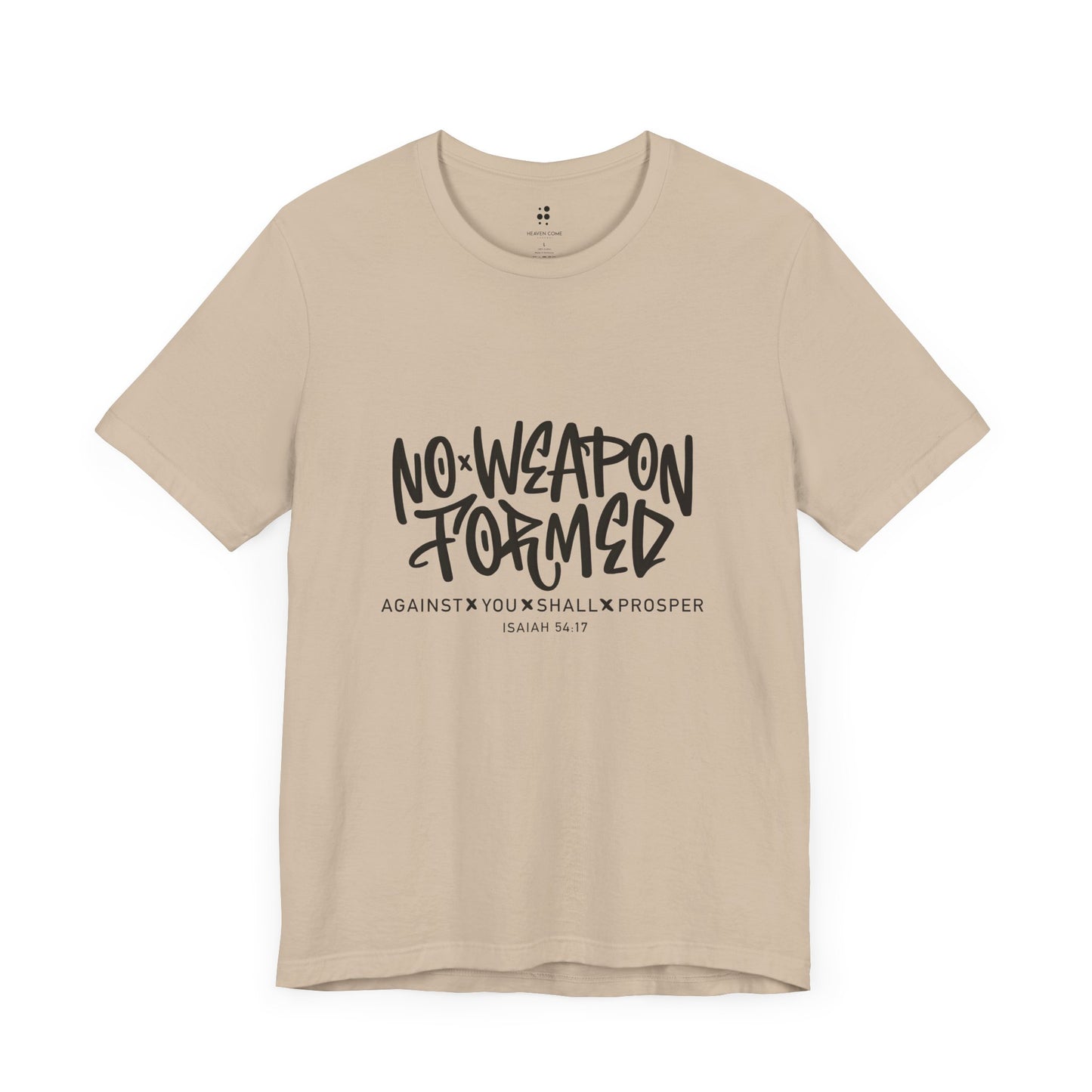 Inspirational Quote Tee - "No Weapon Formed Against You Shall Prosper" Unisex Jersey Short Sleeve T-Shirt
