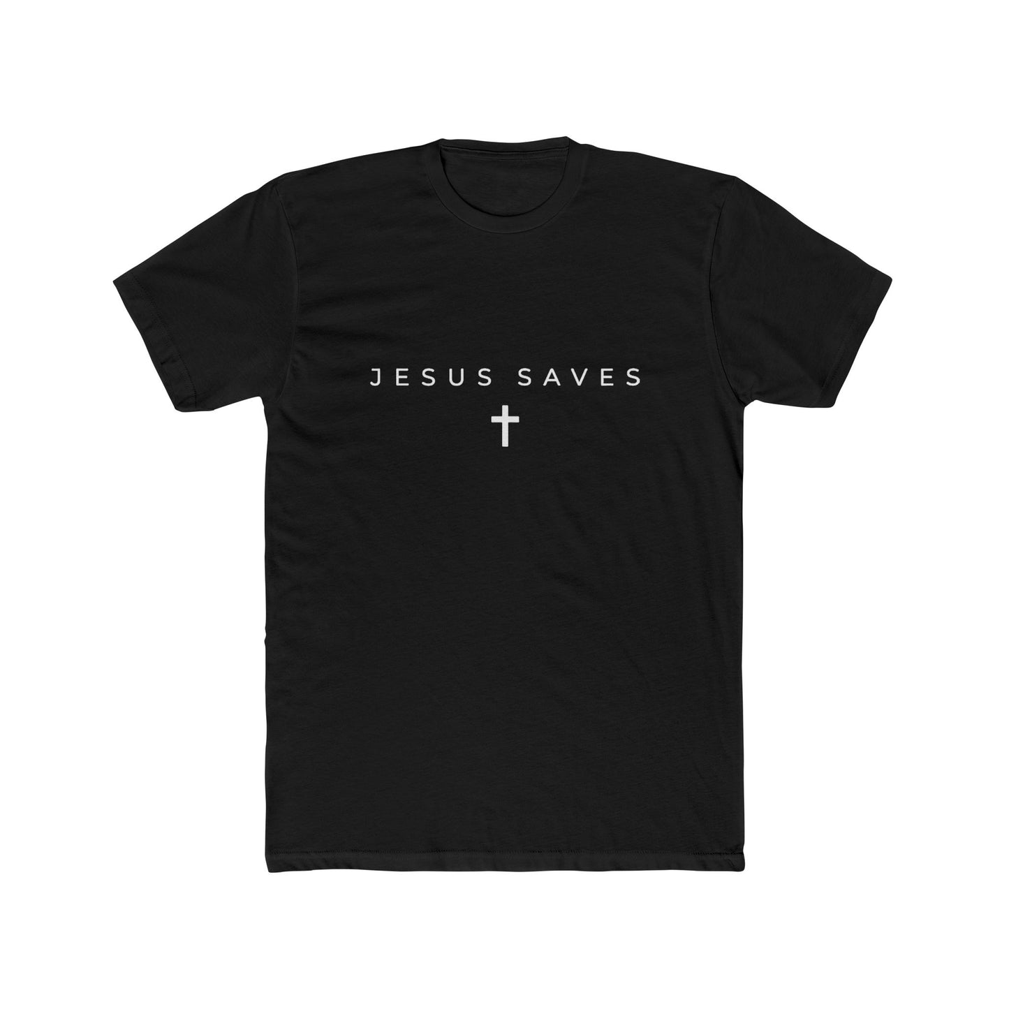 - 'Jesus Saves' Unisex Cotton Crew Tee