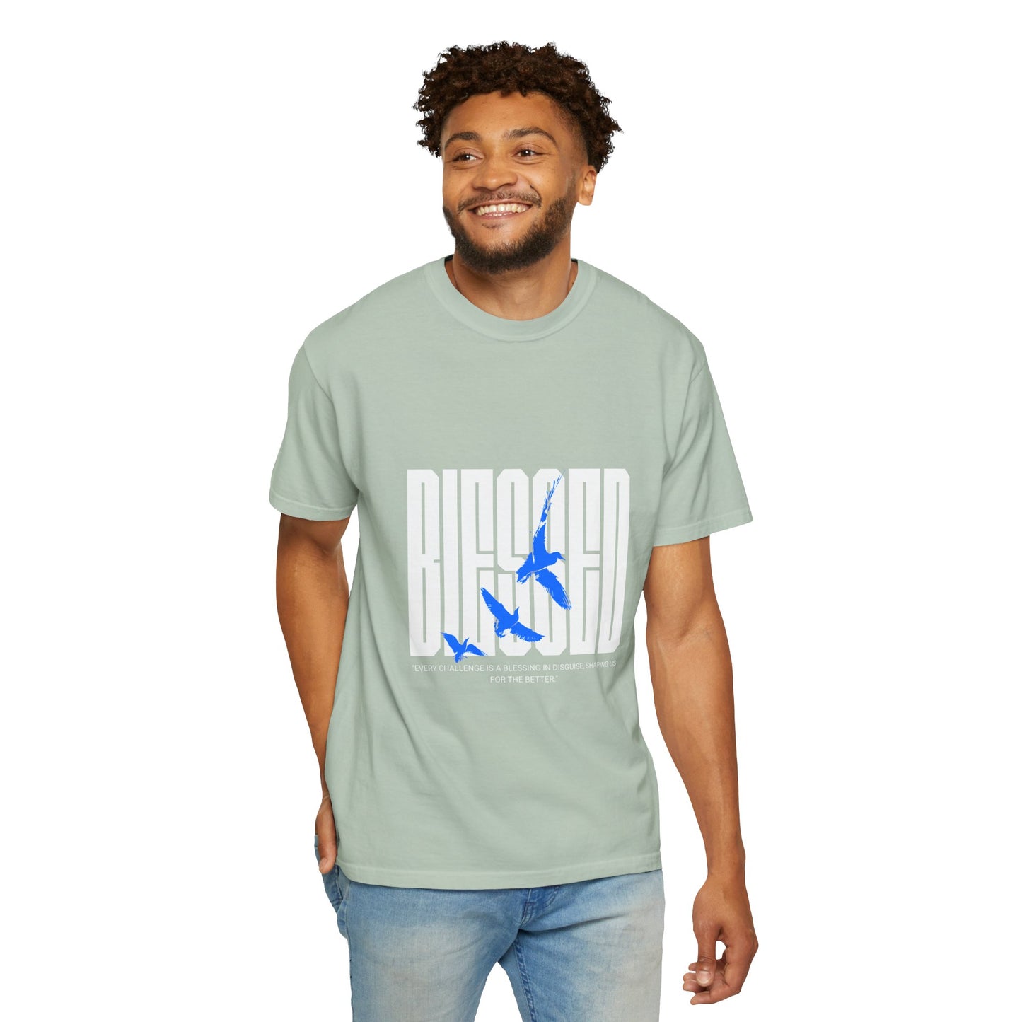 Blessed Unisex Garment-Dyed T-Shirt - Inspirational Quote Tee for Everyday Comfort