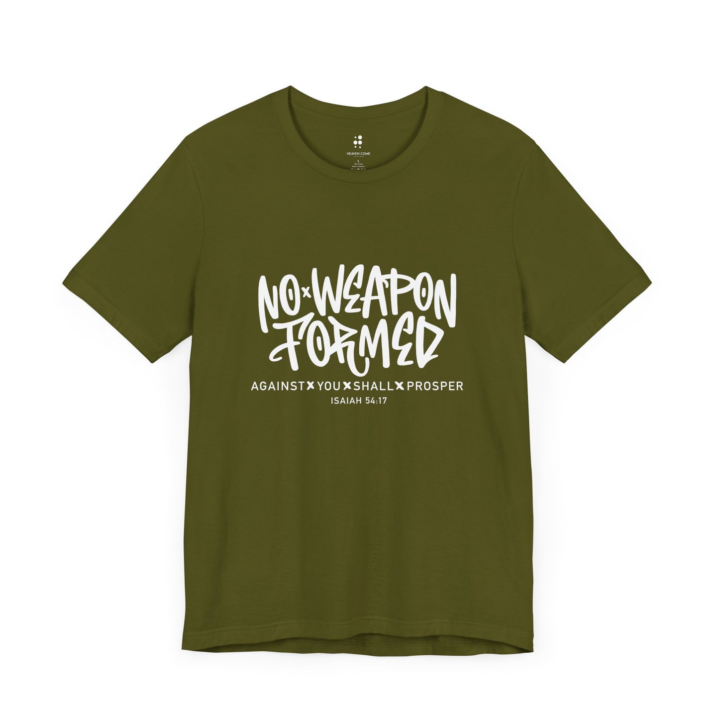 Inspirational Quote Tee - "No Weapon Formed Against You Shall Prosper" Unisex Jersey Short Sleeve T-Shirt