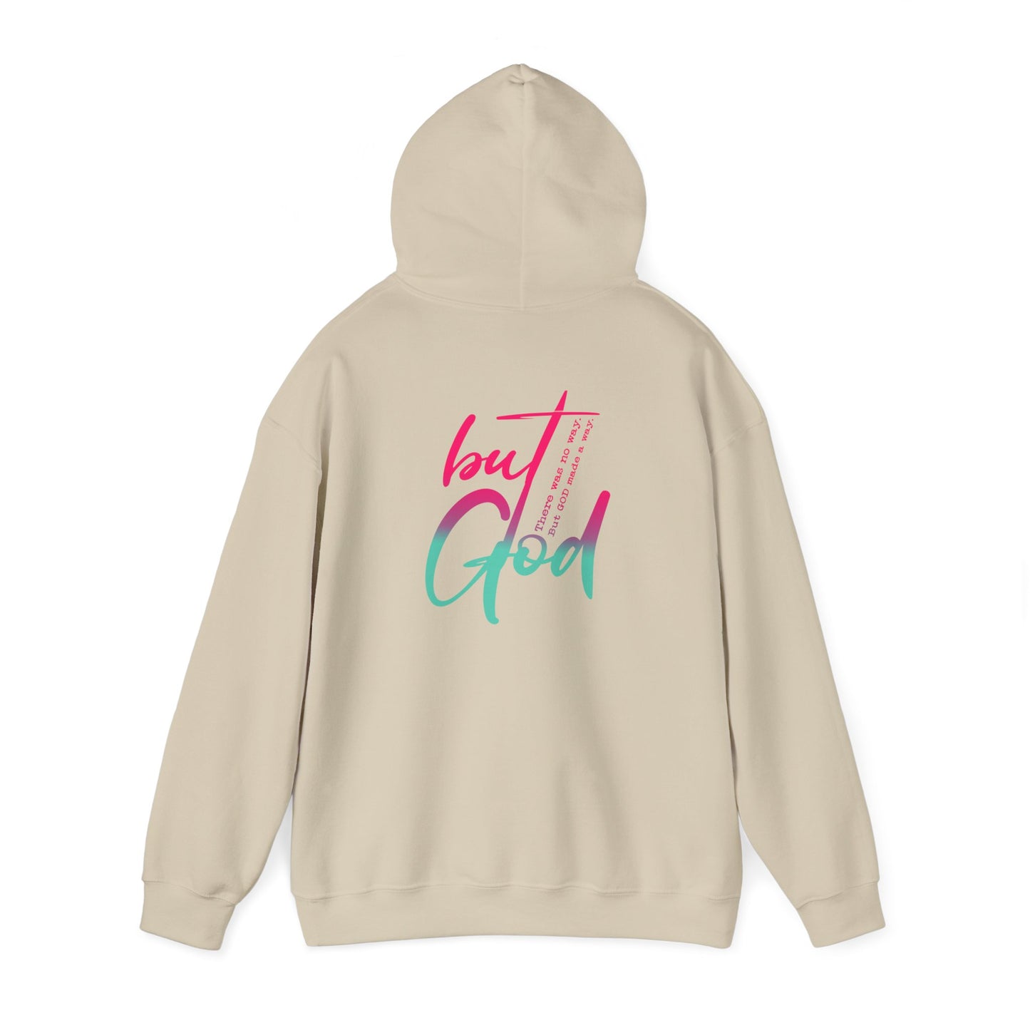 Trendy Unisex Hooded Sweatshirt - 'But God' Inspirational Design for Casual Wear