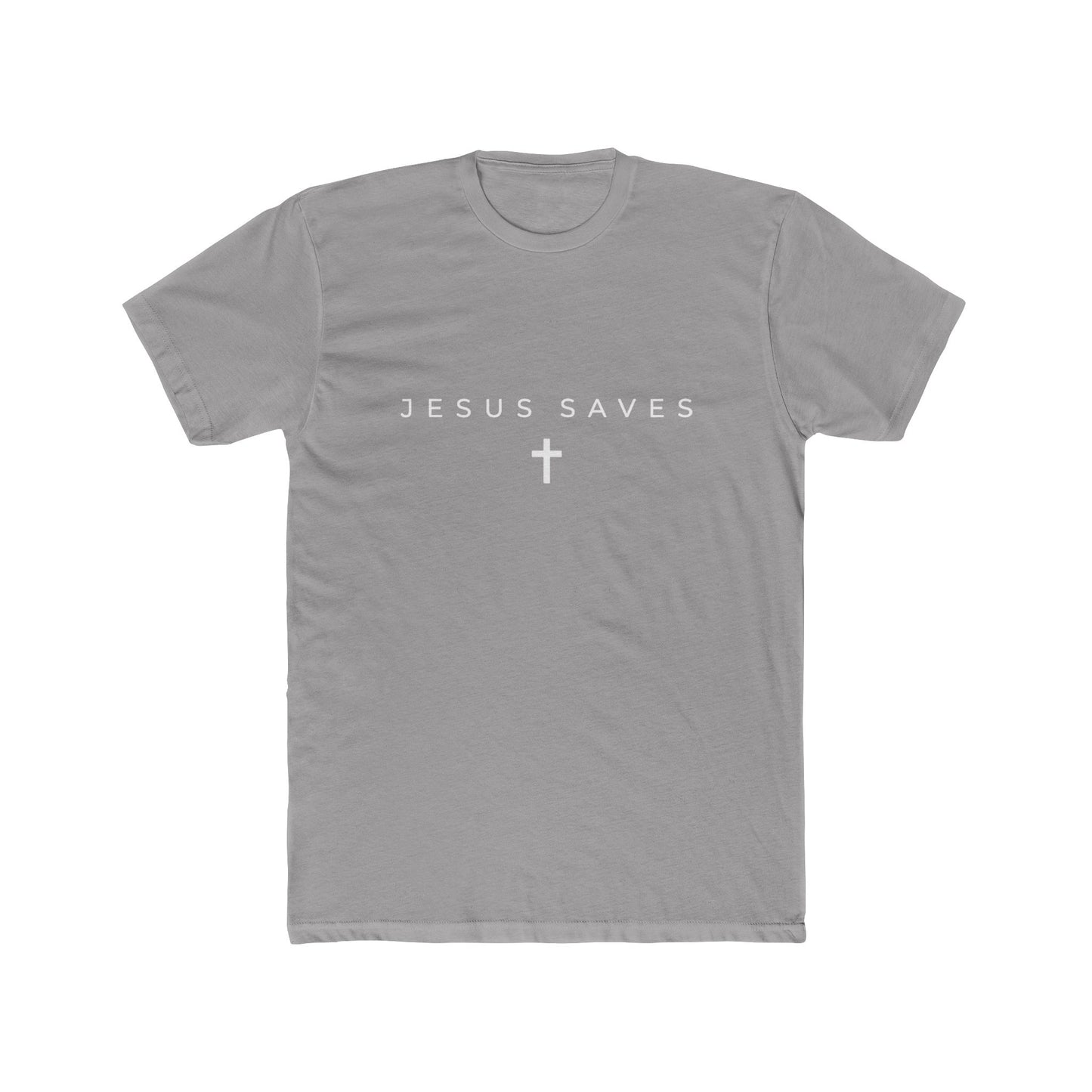 - 'Jesus Saves' Unisex Cotton Crew Tee