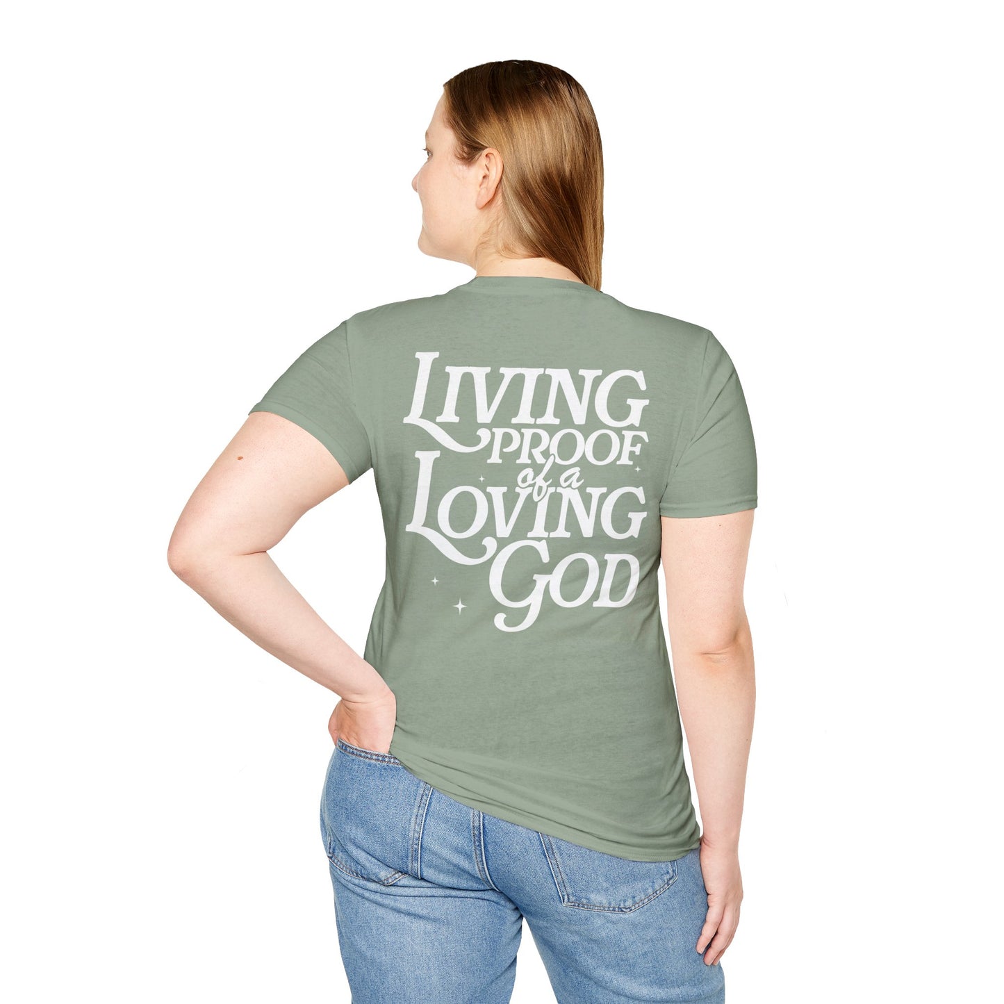 -Living Proof of a Loving God Unisex Softstyle T-Shirt -