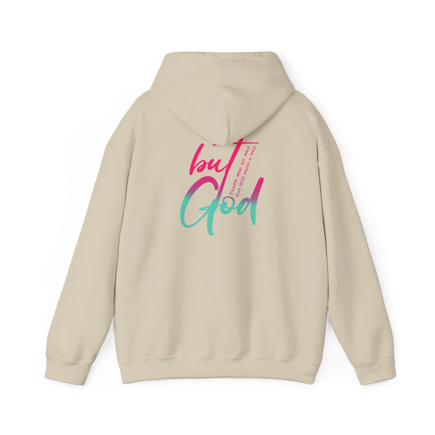 Trendy Unisex Hooded Sweatshirt - 'But God' Inspirational Design for Casual Wear