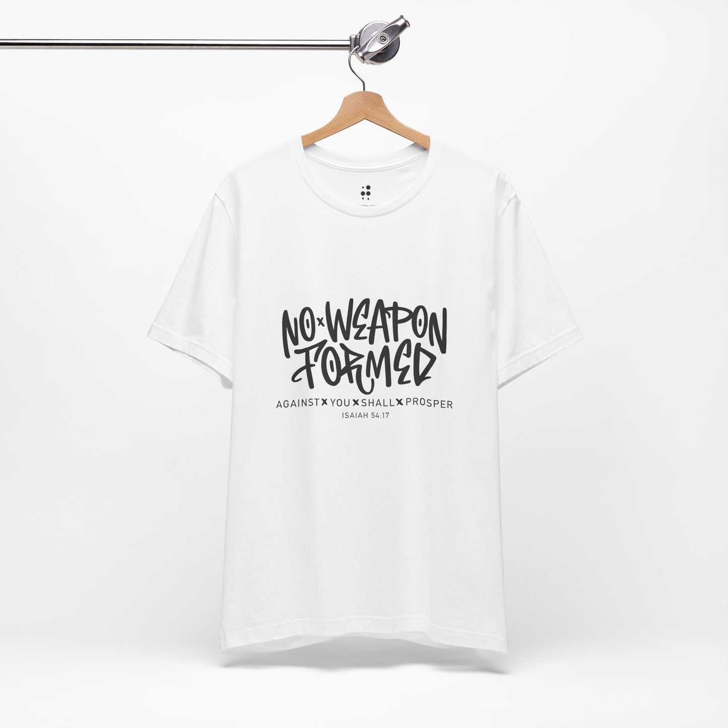 Inspirational Quote Tee - "No Weapon Formed Against You Shall Prosper" Unisex Jersey Short Sleeve T-Shirt