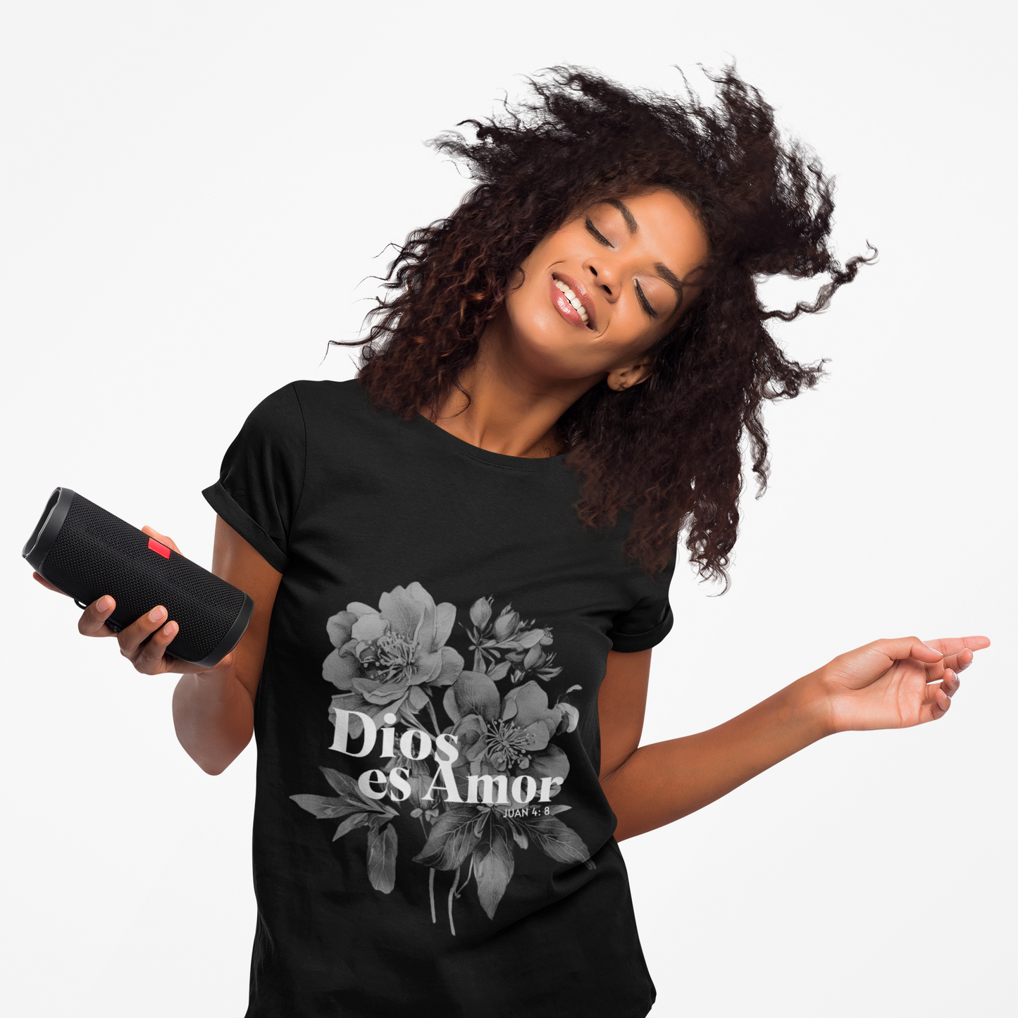Floral Graphic Tee - "Dios es Amor"