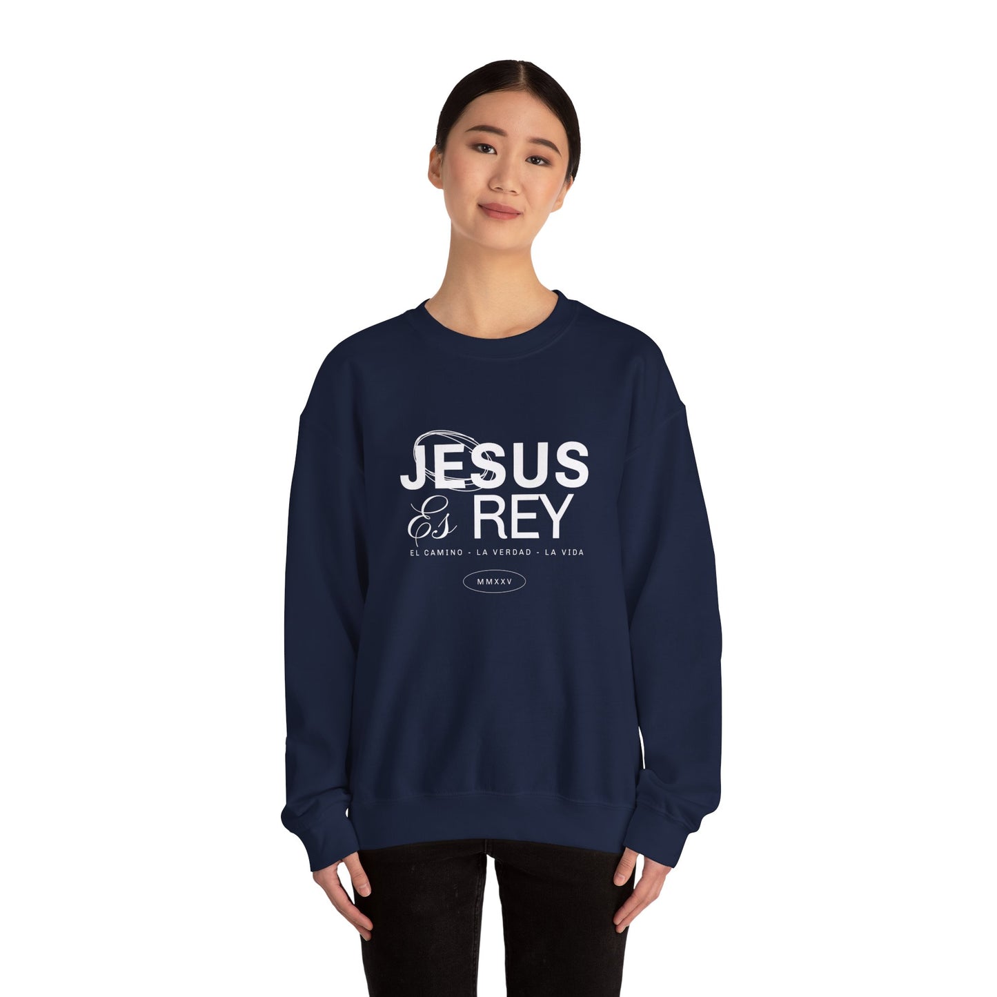 Jesus es Rey Graphic Crewneck Sweatshirt - Unisex Heavy Blend™