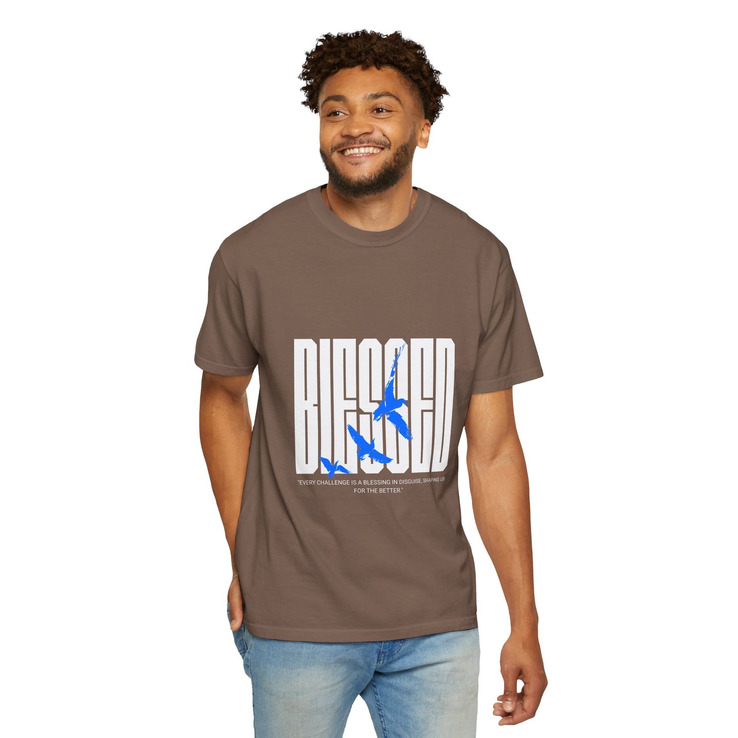 Blessed Unisex Garment-Dyed T-Shirt - Inspirational Quote Tee for Everyday Comfort