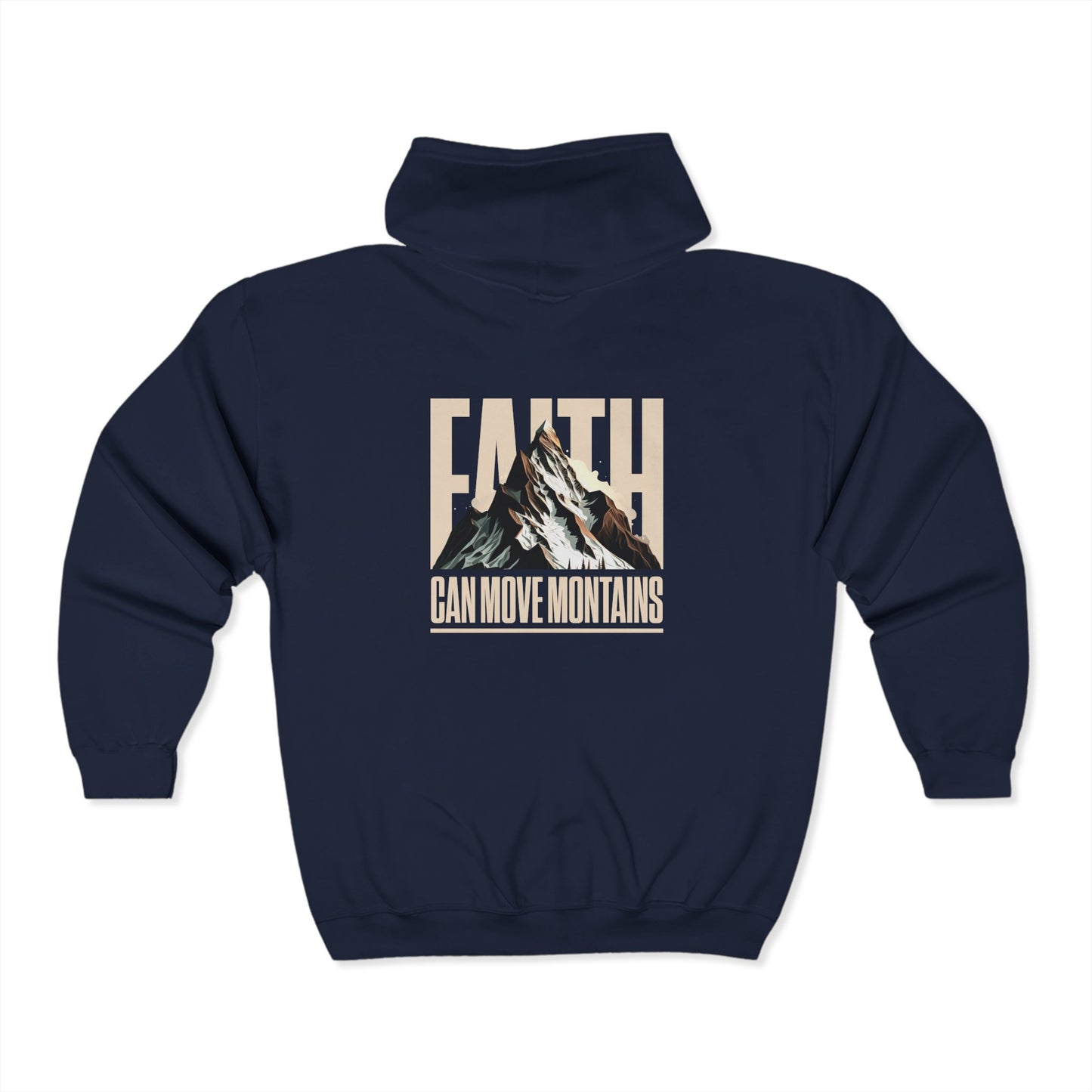 Faith Can Move Mountains Zip Hoodie | Unisex Heavy Blend Sweatshirt | Motivational Apparel