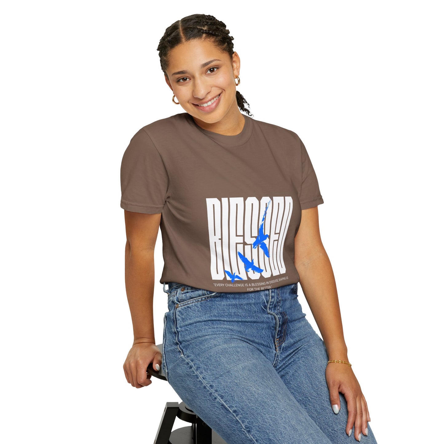 Blessed Unisex Garment-Dyed T-Shirt - Inspirational Quote Tee for Everyday Comfort