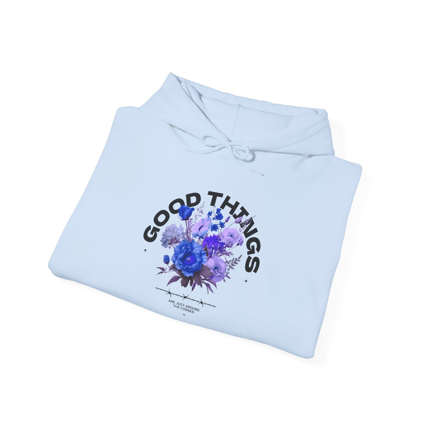 Good Things Unisex Hooded Sweatshirt – Cozy Floral Design
