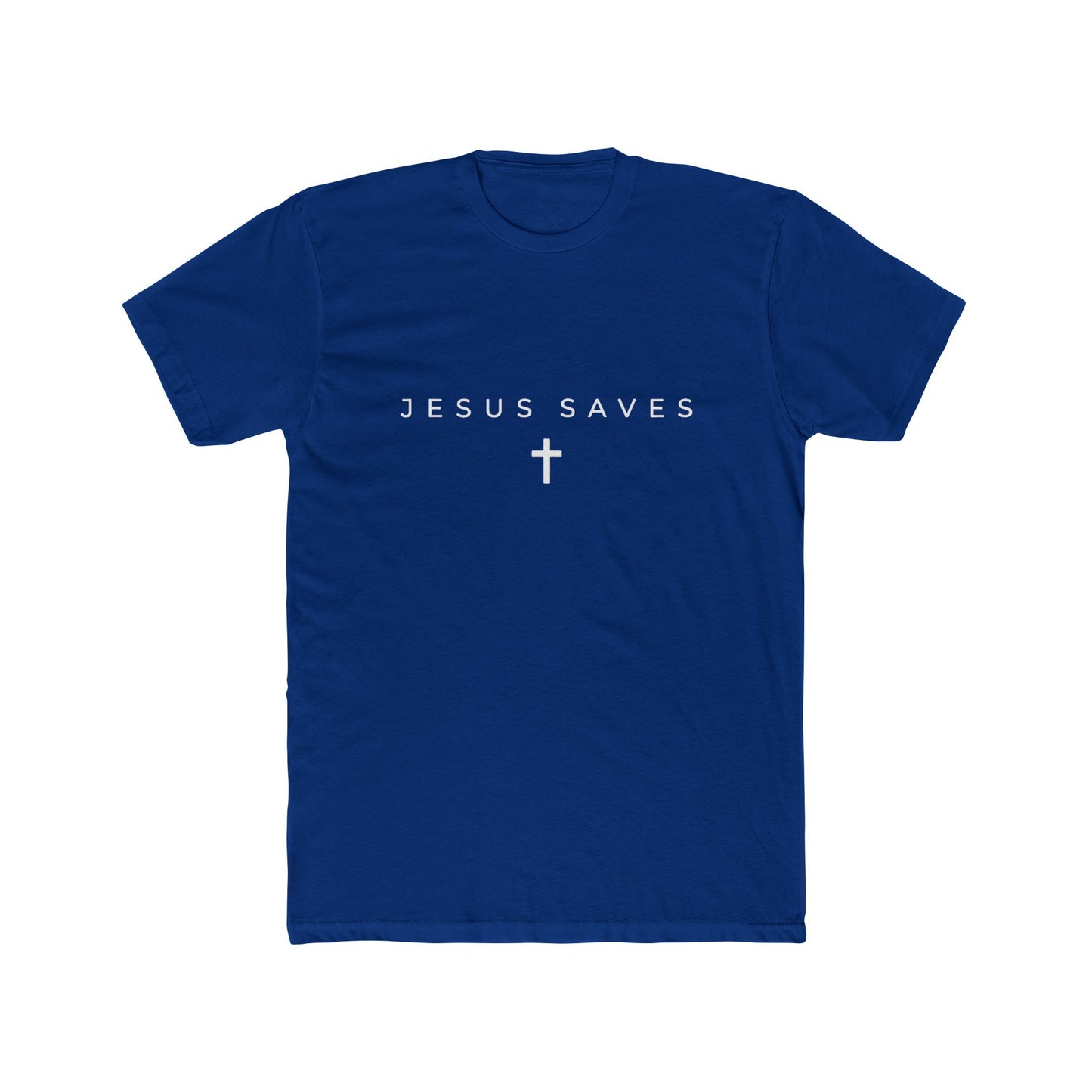 - 'Jesus Saves' Unisex Cotton Crew Tee