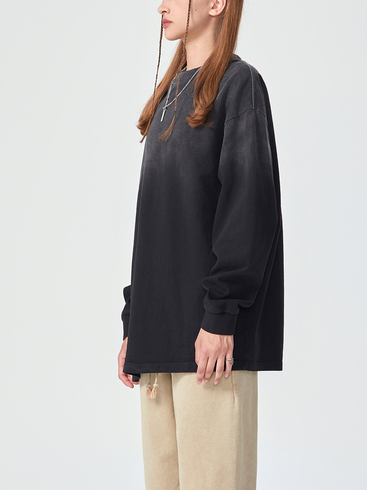 Gradient Vintage Washed Long Sleeve Tee - 270 GSM