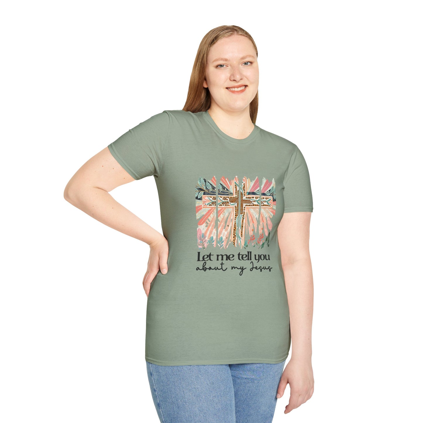Let Me Tell You About My Jesus Unisex Softstyle T-Shirt - Faith-Inspired Apparel