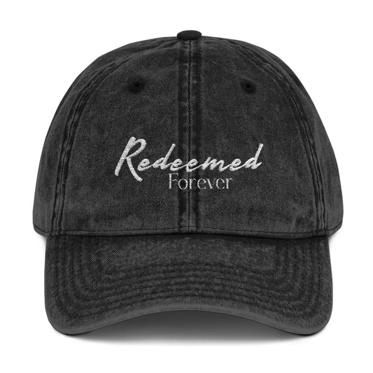 Vintage Embroidered Cap - 'Redeemed Forever' Casual Hat