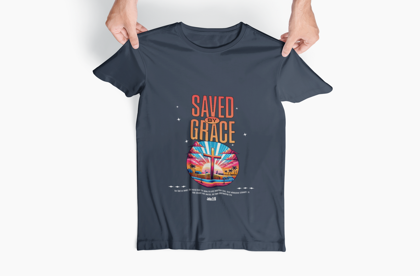 Saved by Grace Unisex Garment-Dyed T-shirt - Inspirational Faith Tee