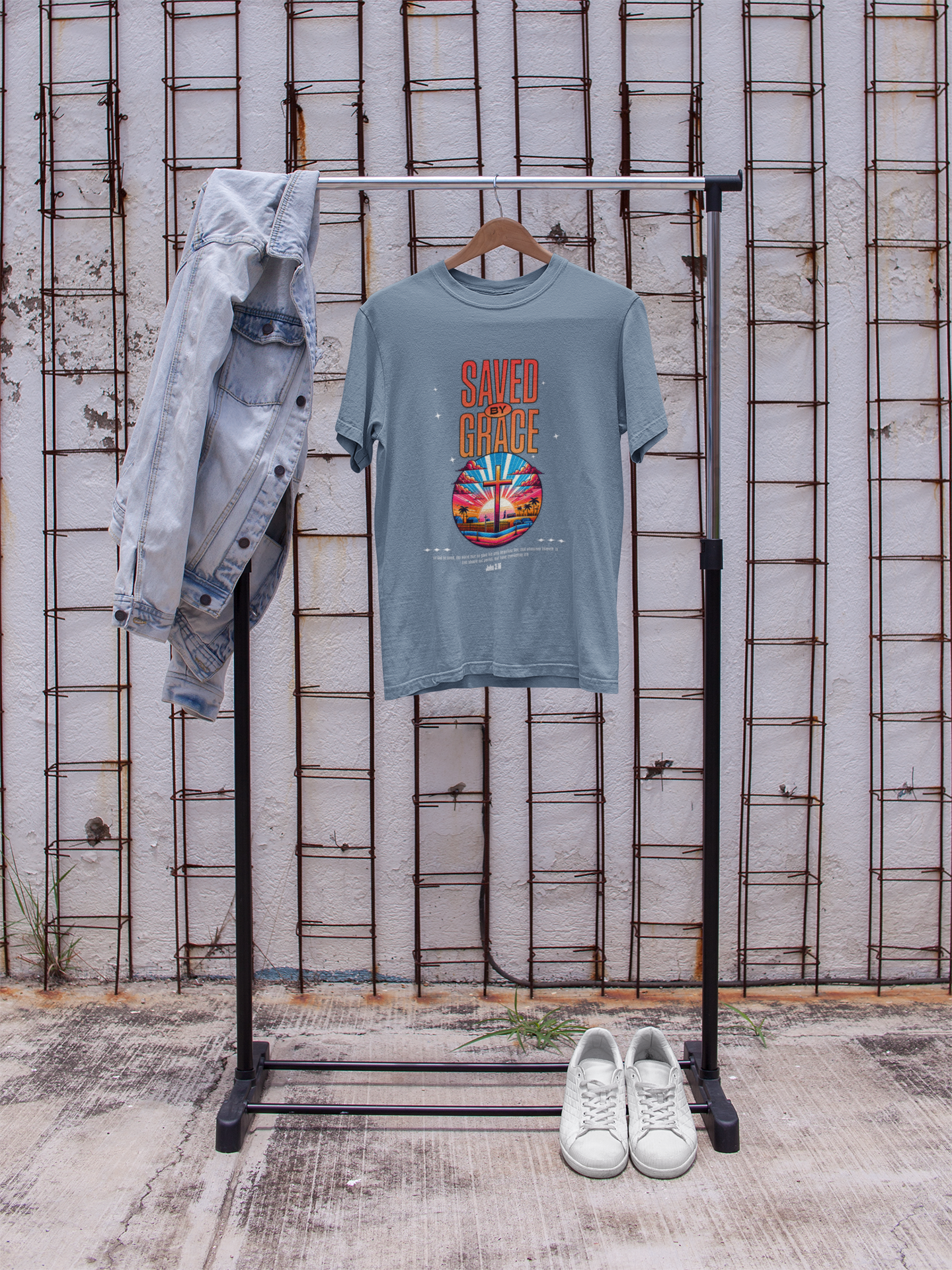 Saved by Grace Unisex Garment-Dyed T-shirt - Inspirational Faith Tee
