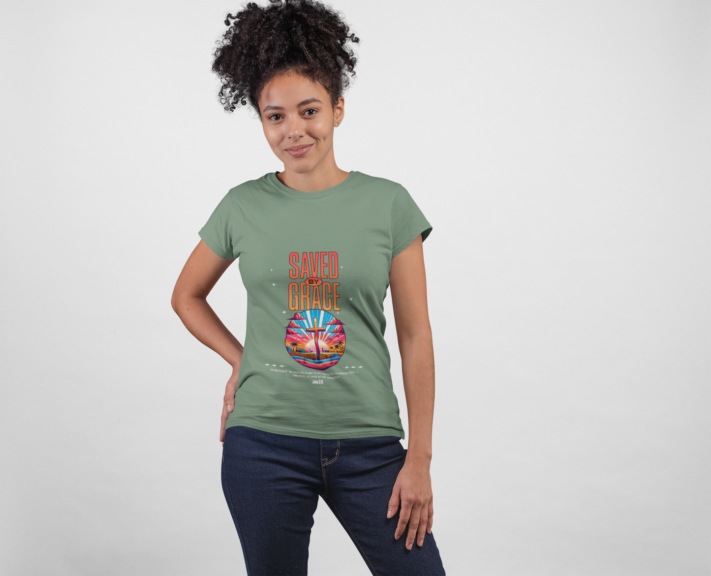 Saved by Grace Unisex Garment-Dyed T-shirt - Inspirational Faith Tee