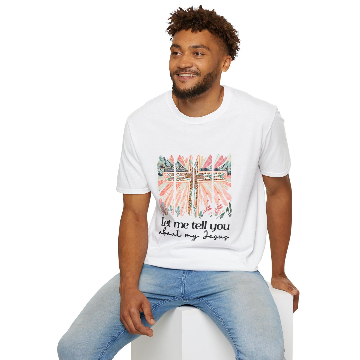 Let Me Tell You About My Jesus Unisex Softstyle T-Shirt - Faith-Inspired Apparel